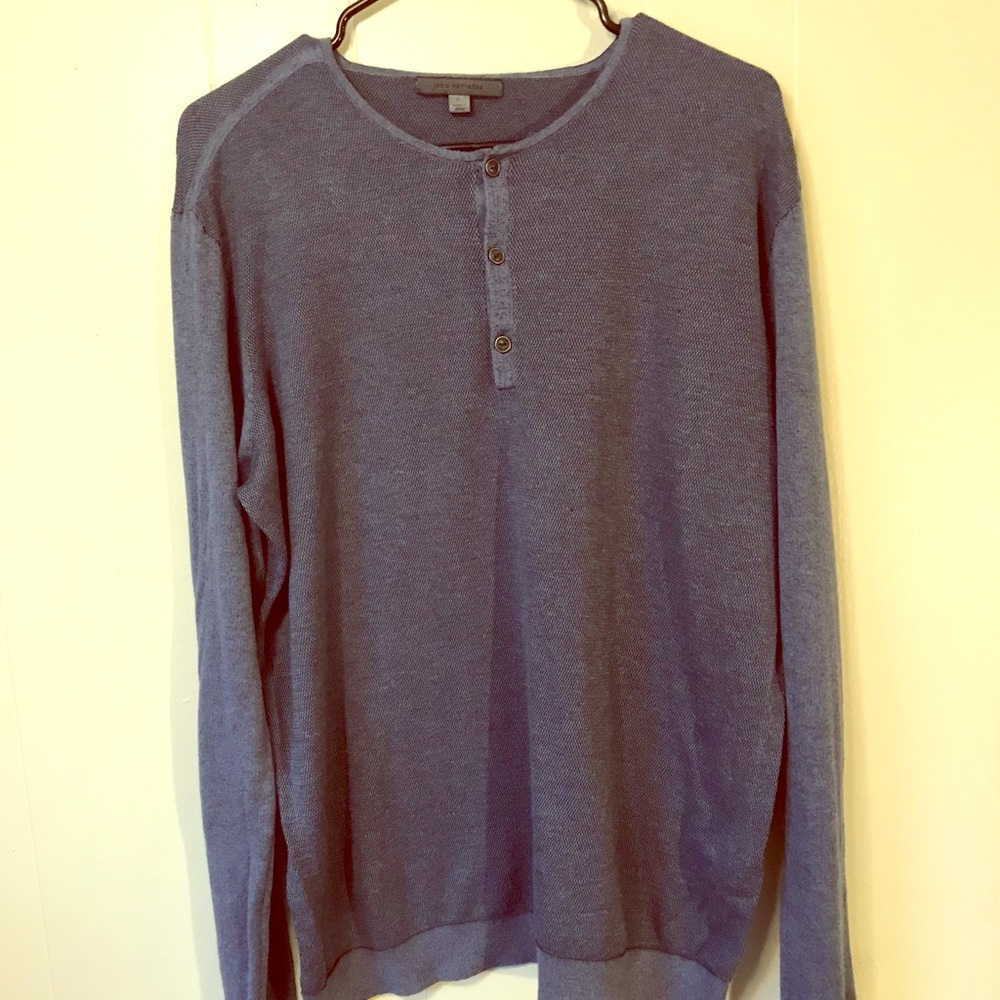 John Varvatos Collection Linen Henley